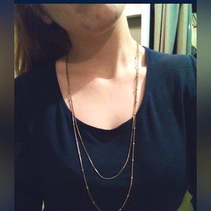 2 long necklaces Italy 925 silver gold chain